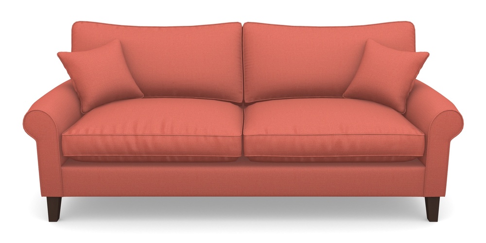 Product photograph of Waverley Scroll Arm 4 Seater Sofa In Plain Linen Cotton - Tequila Sunset from Sofas and Stuff Limited