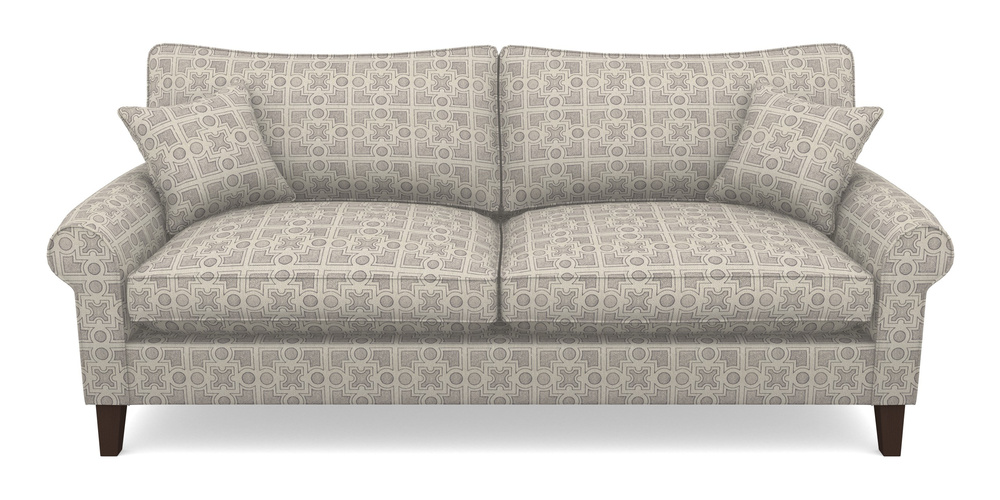 Product photograph of Waverley Scroll Arm 4 Seater Sofa In Rhs Collection - Small Knot Garden Cotton Weave - Grey from Sofas and Stuff Limited