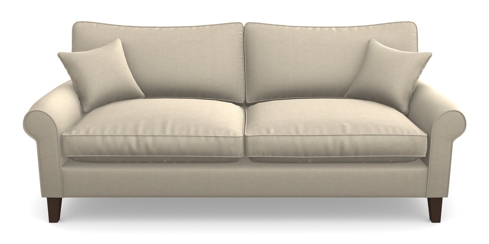 Product photograph of Waverley Scroll Arm 4 Seater Sofa In Super Soft Velvet - Hessian from Sofas and Stuff Limited