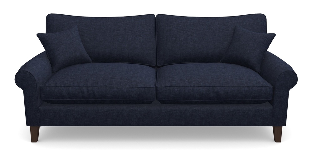 Product photograph of Waverley Scroll Arm 4 Seater Sofa In Super Soft Velvet - Navy from Sofas and Stuff Limited