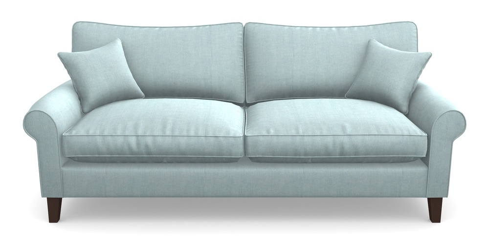 Product photograph of Waverley Scroll Arm 4 Seater Sofa In Super Soft Velvet - Sky from Sofas and Stuff Limited