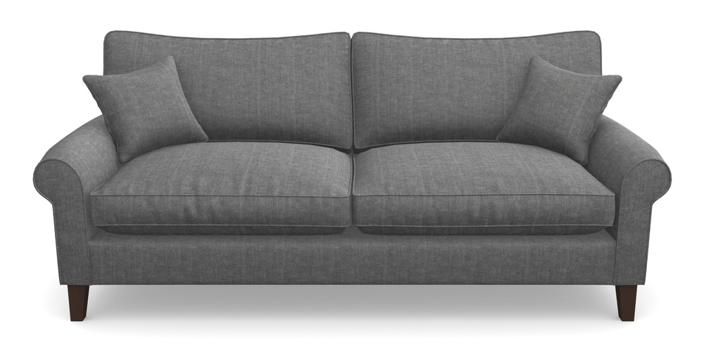 Product photograph of Waverley Scroll Arm 4 Seater Sofa In Super Soft Velvet - Steel from Sofas and Stuff Limited