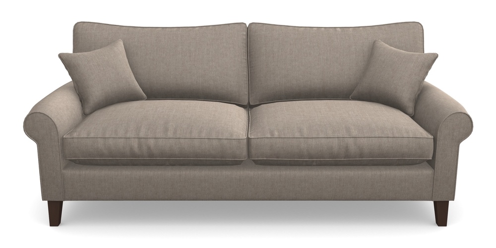 Product photograph of Waverley Scroll Arm 4 Seater Sofa In Super Soft Velvet - Wicker from Sofas and Stuff Limited