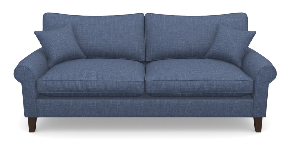 Product photograph of Waverley Scroll Arm 4 Seater Sofa In Tough As Houses - Indigo from Sofas and Stuff Limited