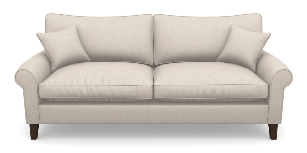 Product photograph of Waverley Scroll Arm 4 Seater Sofa In Two Tone Plain - Biscuit from Sofas and Stuff Limited