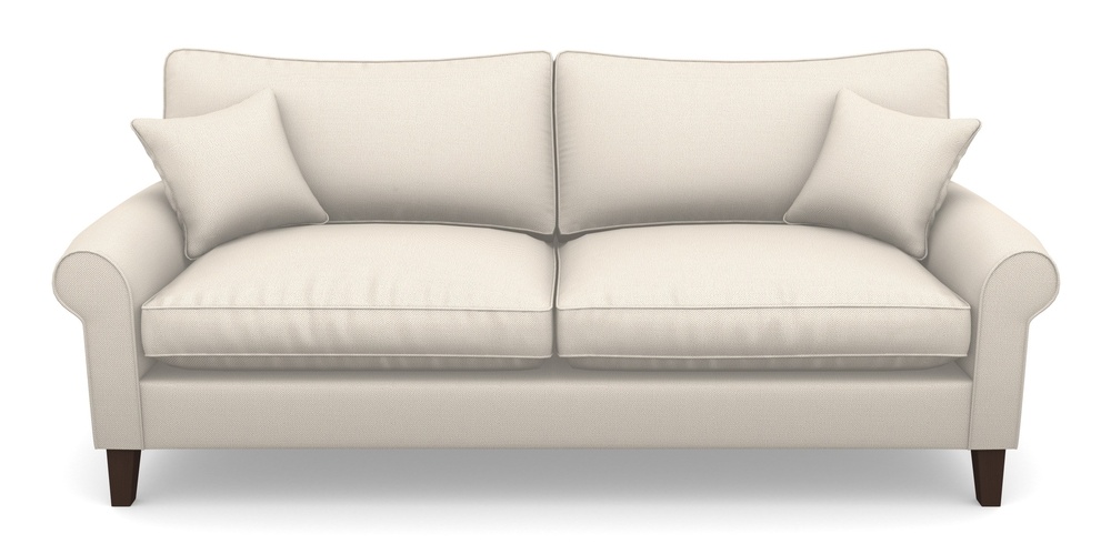 Product photograph of Waverley Scroll Arm 4 Seater Sofa In Two Tone Plain - Calico from Sofas and Stuff Limited