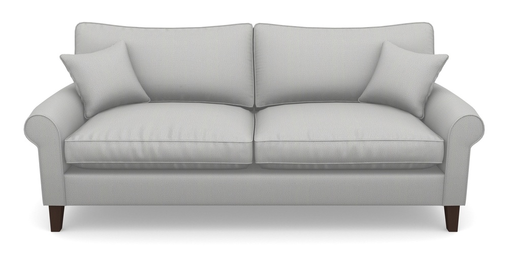 Product photograph of Waverley Scroll Arm 4 Seater Sofa In Two Tone Plain - Grey from Sofas and Stuff Limited