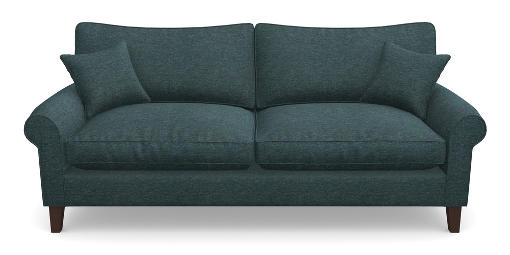 Product photograph of Waverley Scroll Arm 4 Seater Sofa In Textured Velvet - Atlantic from Sofas and Stuff Limited