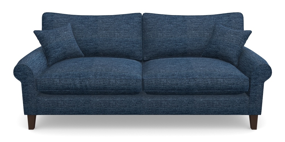 Product photograph of Waverley Scroll Arm 4 Seater Sofa In Textured Velvet - Denim from Sofas and Stuff Limited