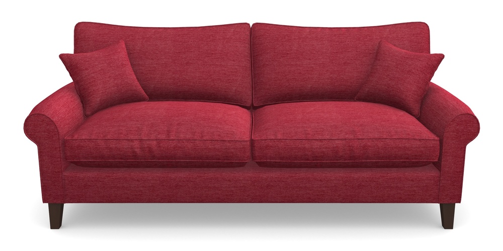 Product photograph of Waverley Scroll Arm 4 Seater Sofa In Textured Velvet - Firebrick from Sofas and Stuff Limited