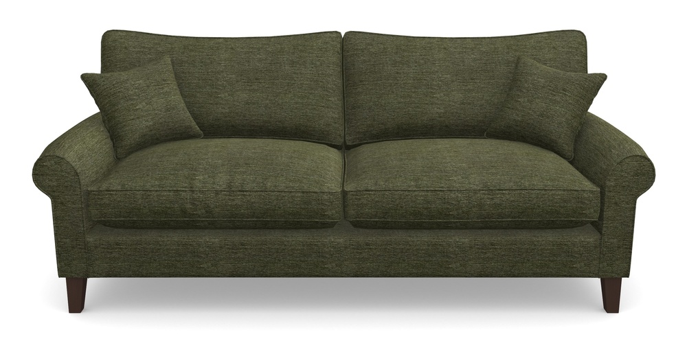 Product photograph of Waverley Scroll Arm 4 Seater Sofa In Textured Velvet - Lichen from Sofas and Stuff Limited