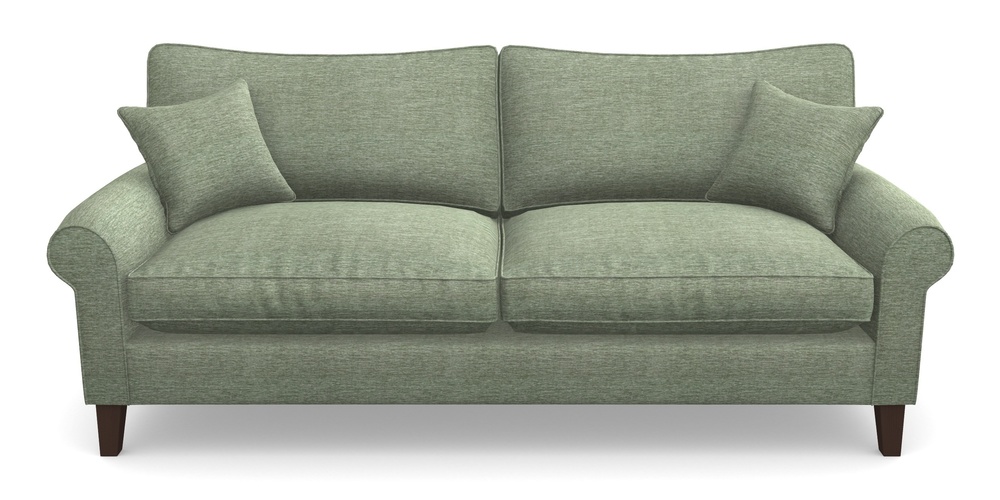 Product photograph of Waverley Scroll Arm 4 Seater Sofa In Textured Velvet - Seagrass from Sofas and Stuff Limited