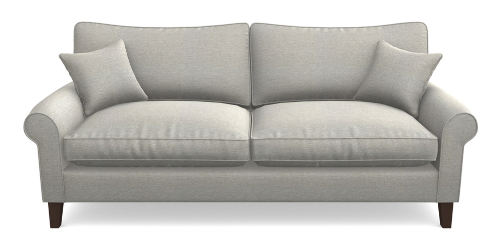 Product photograph of Waverley Scroll Arm 4 Seater Sofa In Textured Velvet - Silver from Sofas and Stuff Limited