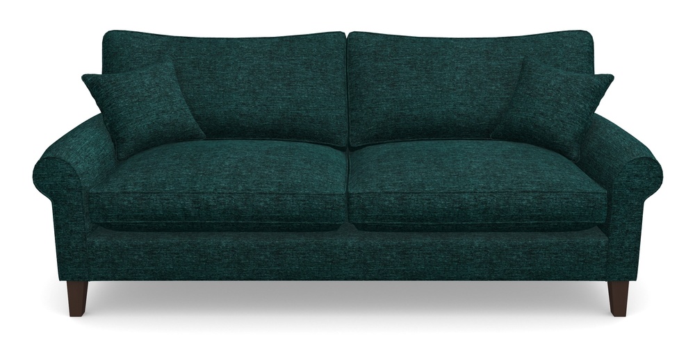 Product photograph of Waverley Scroll Arm 4 Seater Sofa In Textured Velvet - Viridian from Sofas and Stuff Limited