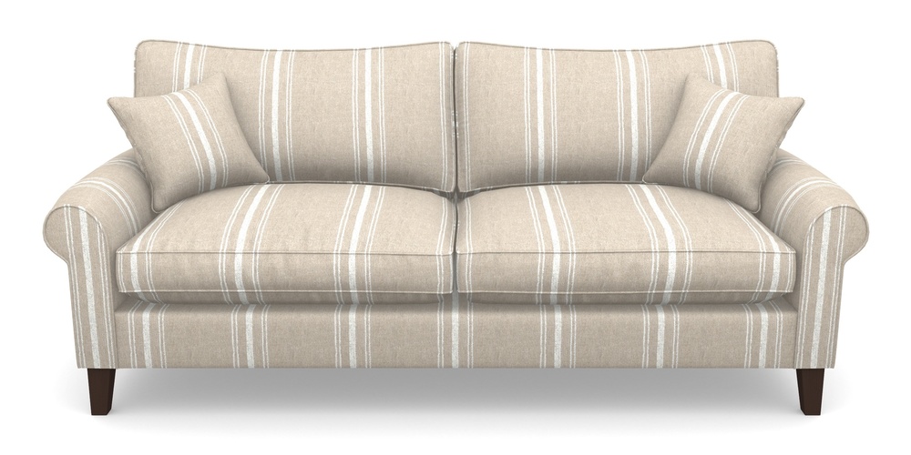 Product photograph of Waverley Scroll Arm 4 Seater Sofa In Ullswater Linen - Chalk from Sofas and Stuff Limited