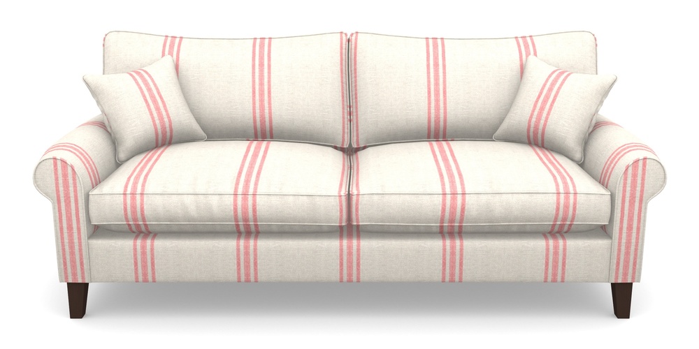 Product photograph of Waverley Scroll Arm 4 Seater Sofa In Walloon Linen - Red from Sofas and Stuff Limited
