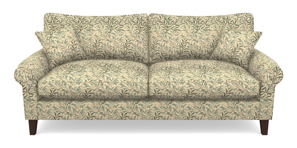 Product photograph of Waverley Scroll Arm 4 Seater Sofa In William Morris Collection - Willow Boughs - Cream Pale Green from Sofas and Stuff Limited