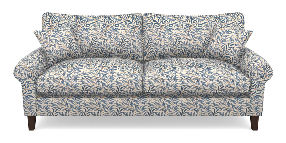 Product photograph of Waverley Scroll Arm 4 Seater Sofa In William Morris Collection - Willow Boughs - Woad from Sofas and Stuff Limited