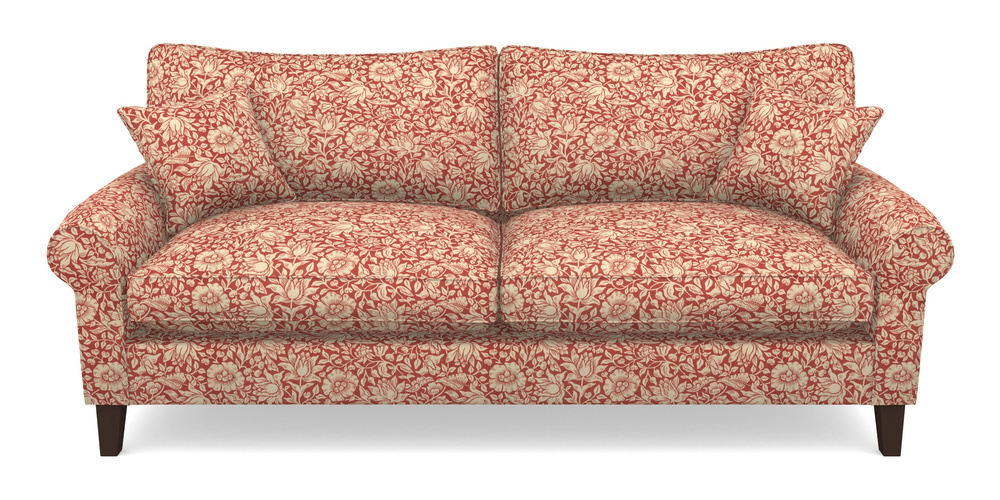 Product photograph of Waverley Scroll Arm 4 Seater Sofa In William Morris Collection - Mallow - Madder from Sofas and Stuff Limited