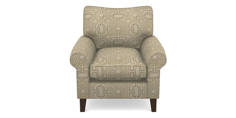 Product photograph of Waverley Scroll Arm Chair In Rhs Collection - Large Knot Garden Linen - Gold from Sofas and Stuff Limited