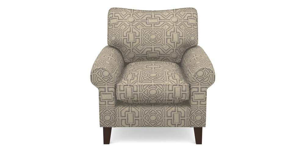 Product photograph of Waverley Scroll Arm Chair In Rhs Collection - Large Knot Garden Linen - Grey from Sofas and Stuff Limited