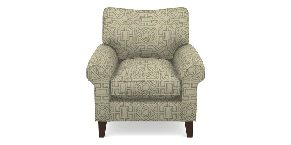 Product photograph of Waverley Scroll Arm Chair In Rhs Collection - Large Knot Garden Linen - Green from Sofas and Stuff Limited
