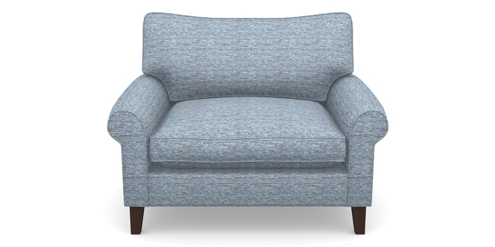 Product photograph of Waverley Scroll Arm Snuggler In Aqua Clean Oban - Denim from Sofas and Stuff Limited