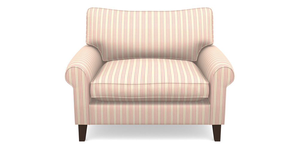 Product photograph of Waverley Scroll Arm Snuggler In Cloth 22 - Racing Stripes Ayr - Cherry from Sofas and Stuff Limited