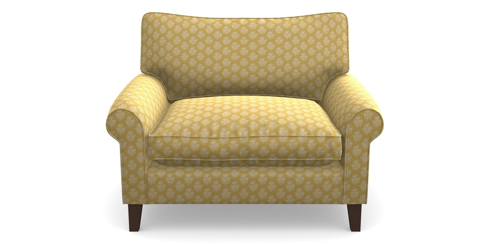 Product photograph of Waverley Scroll Arm Snuggler In Cloth 21 - Coral 1 - Canary from Sofas and Stuff Limited