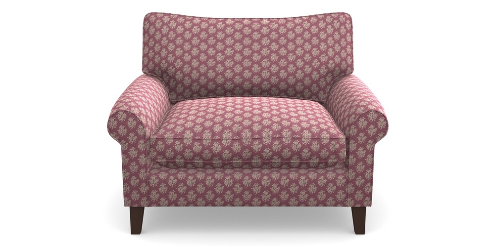 Product photograph of Waverley Scroll Arm Snuggler In Cloth 21 - Coral 1 - Cassis from Sofas and Stuff Limited