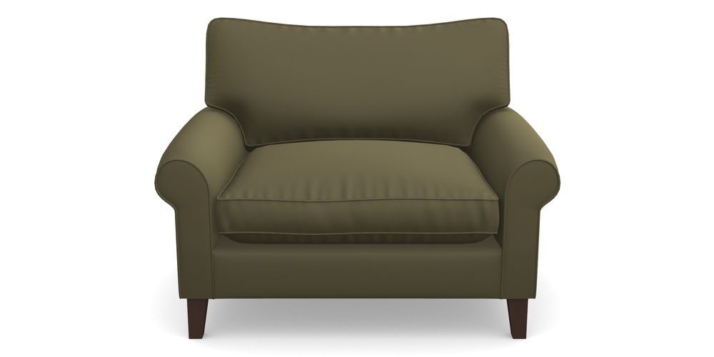 Product photograph of Waverley Scroll Arm Snuggler In Clever Glossy Velvet - Sherwood from Sofas and Stuff Limited