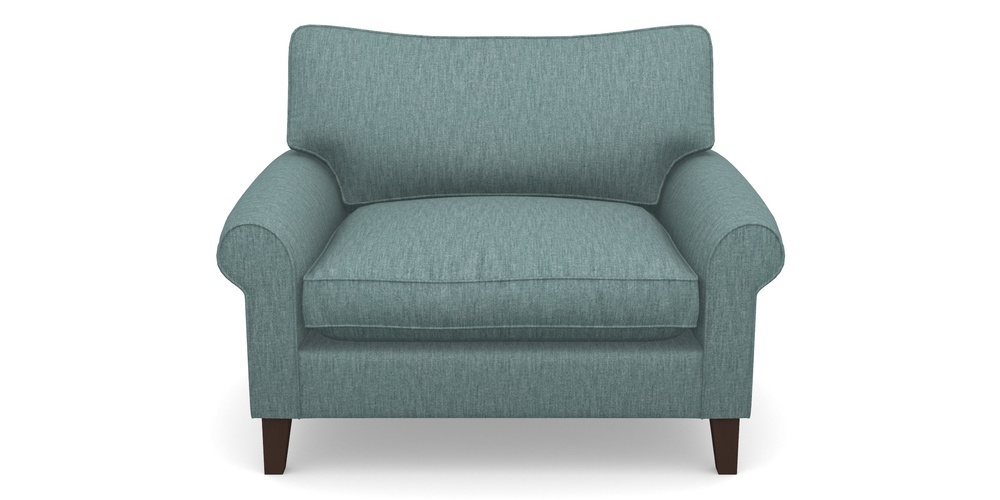 Product photograph of Waverley Scroll Arm Snuggler In Clever Cotton Mix - Teal from Sofas and Stuff Limited