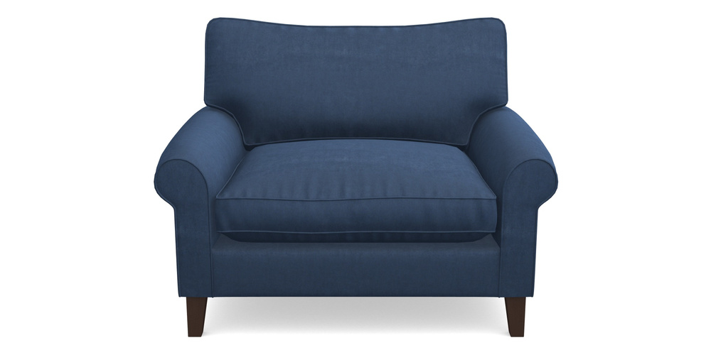 Product photograph of Waverley Scroll Arm Snuggler In Clever Tough And Eco Velvet - Agean from Sofas and Stuff Limited