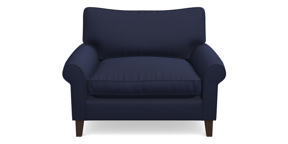 Product photograph of Waverley Scroll Arm Snuggler In Clever Tough And Eco Velvet - Indigo from Sofas and Stuff Limited