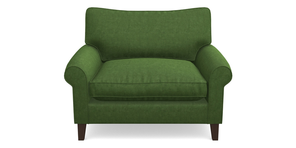 Product photograph of Waverley Scroll Arm Snuggler In Clever Tough And Eco Velvet - Shamrock from Sofas and Stuff Limited