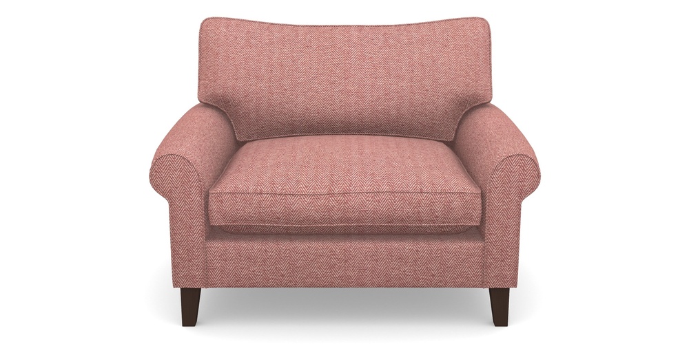 Product photograph of Waverley Scroll Arm Snuggler In Dundee Herringbone - Rose from Sofas and Stuff Limited