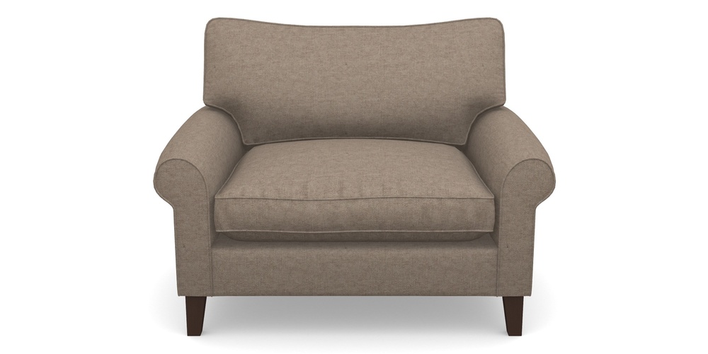 Product photograph of Waverley Scroll Arm Snuggler In Easy Clean Plain - Camel from Sofas and Stuff Limited