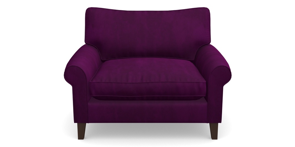 Product photograph of Waverley Scroll Arm Snuggler In House Clever Velvet - Aubergine from Sofas and Stuff Limited