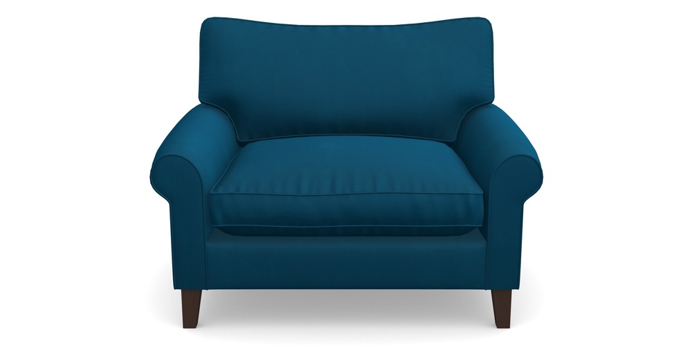 Product photograph of Waverley Scroll Arm Snuggler In House Clever Velvet - Ocean from Sofas and Stuff Limited