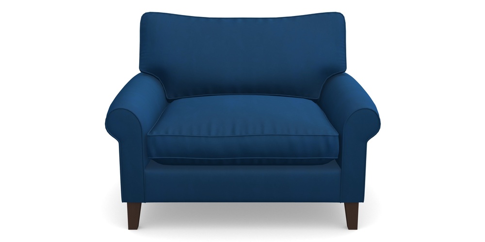 Product photograph of Waverley Scroll Arm Snuggler In House Clever Velvet - Royal from Sofas and Stuff Limited