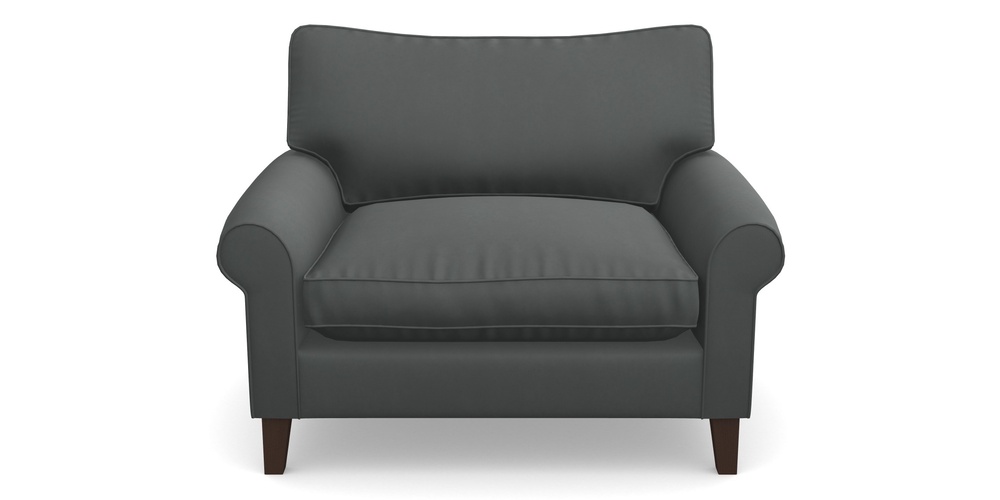 Product photograph of Waverley Scroll Arm Snuggler In House Clever Velvet - Slate from Sofas and Stuff Limited