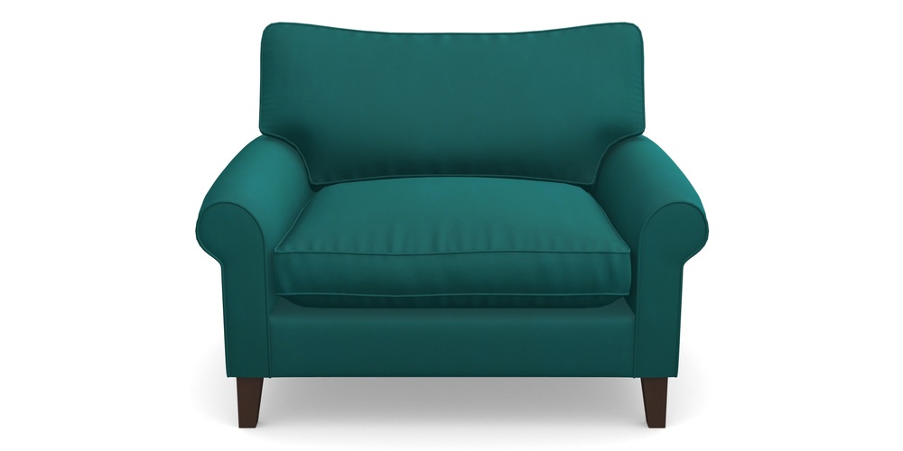 Product photograph of Waverley Scroll Arm Snuggler In House Clever Velvet - Teal from Sofas and Stuff Limited