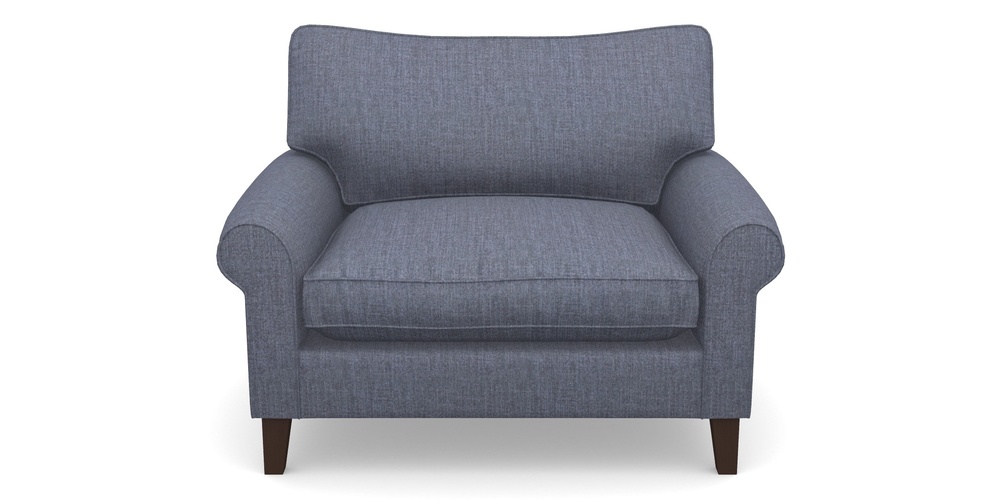 Product photograph of Waverley Scroll Arm Snuggler In House Plain - Denim from Sofas and Stuff Limited