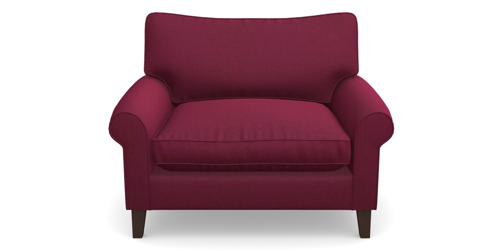 Product photograph of Waverley Scroll Arm Snuggler In House Velvet - Claret from Sofas and Stuff Limited