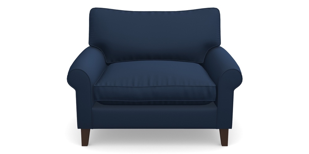 Product photograph of Waverley Scroll Arm Snuggler In House Velvet - Indigo from Sofas and Stuff Limited