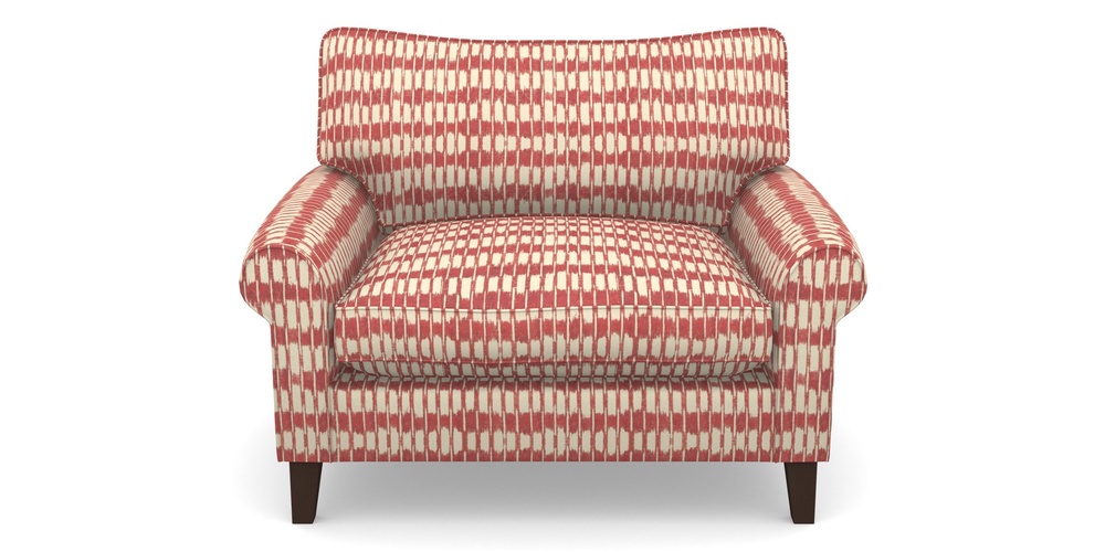 Product photograph of Waverley Scroll Arm Snuggler In V A Brompton Collection - Ikat - Chilli from Sofas and Stuff Limited