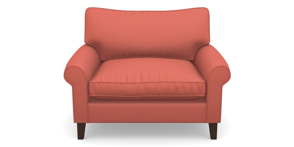 Product photograph of Waverley Scroll Arm Snuggler In Plain Linen Cotton - Tequila Sunset from Sofas and Stuff Limited