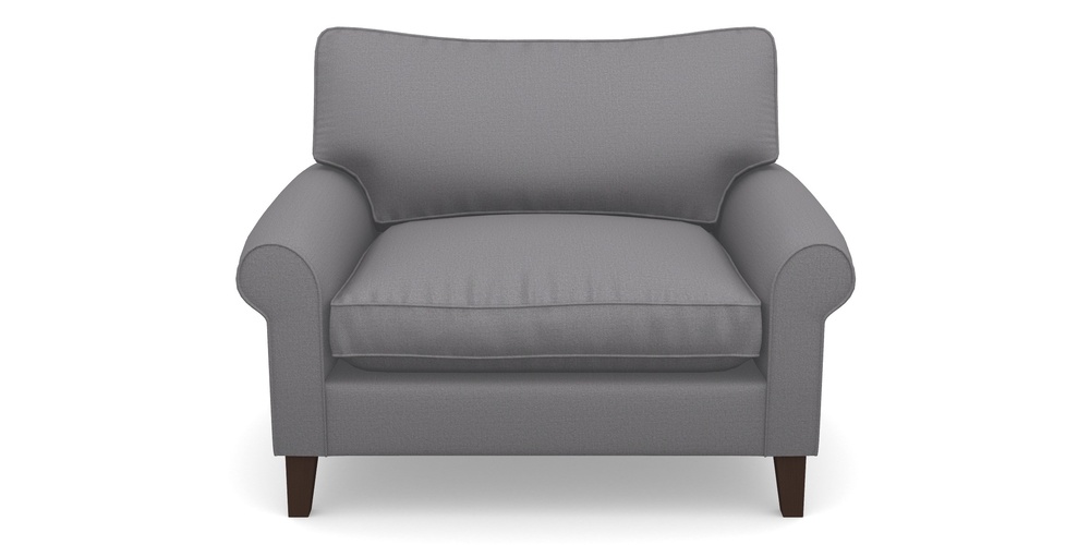 Product photograph of Waverley Scroll Arm Snuggler In Plain Linen Cotton - Thor from Sofas and Stuff Limited