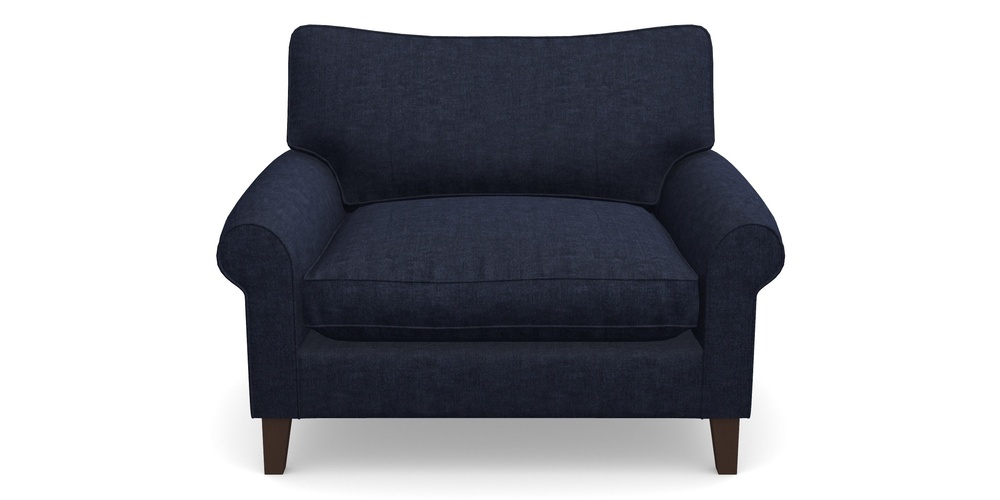 Product photograph of Waverley Scroll Arm Snuggler In Super Soft Velvet - Navy from Sofas and Stuff Limited