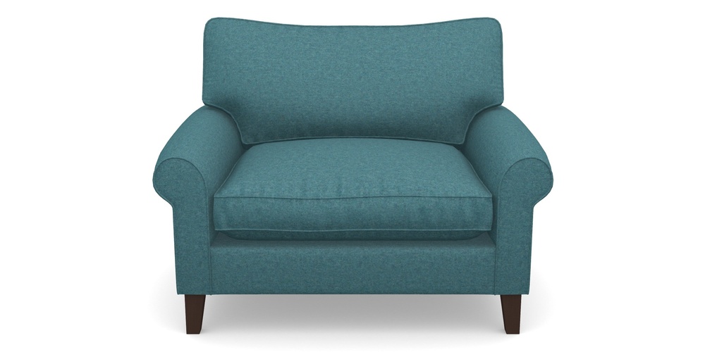 Product photograph of Waverley Scroll Arm Snuggler In Soft Wool - Cerulean from Sofas and Stuff Limited